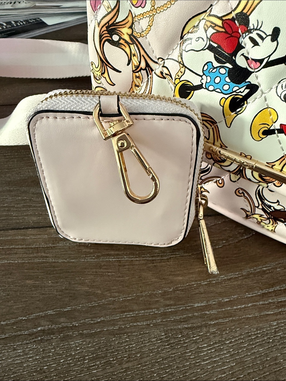 Pink Quilted Disney Character Crossbody with Coin Pouch - Picture 3 of 4